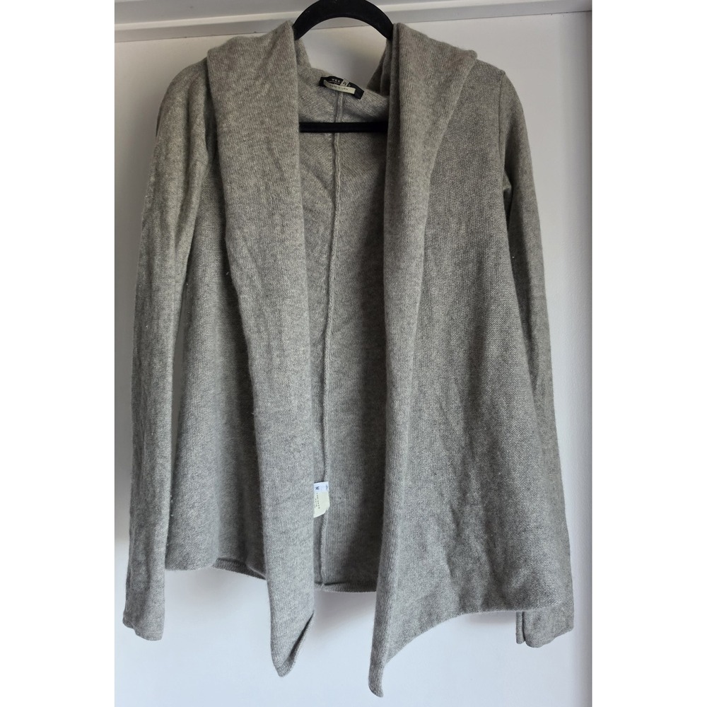 Weekend MaxMara Grey Cashmere Open Cardigan M Classic Pullover Wrap Luxury